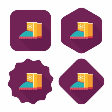 Uzun Gölge, eps10 ile kış çizme düz simgesi