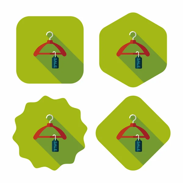 Winkelen kleding hanger platte pictogram met lange schaduw, eps10 — Stockvector