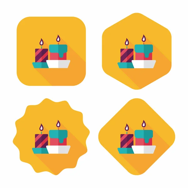 Christmas candle flat icon with long shadow, eps10 — стоковый вектор