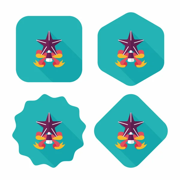 Estrella de Navidad icono plano con sombra larga, eps10 — Vector de stock