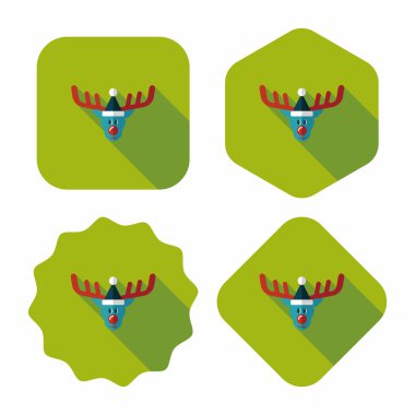 Ren geyiği ile uzun gölge, eps10 düz simgesi