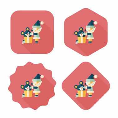 Uzun Gölge, eps10 ile Noel elf düz simgesi