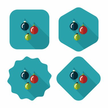 Uzun Gölge, eps10 ile Noel top düz simgesi