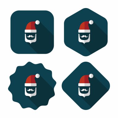 Noel Baba uzun gölge, eps10 düz simgesi