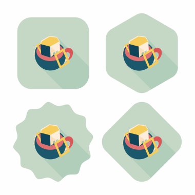 Uzun Gölge, eps10 ile kahve çanta düz simgesi