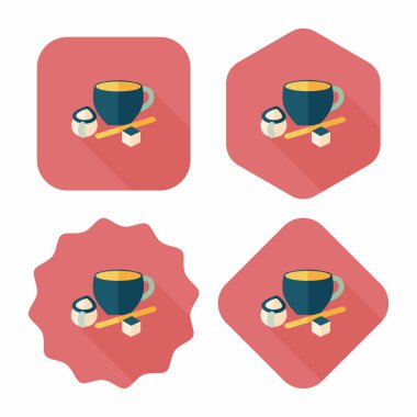 Uzun Gölge, eps10 ile kahve düz simgesi