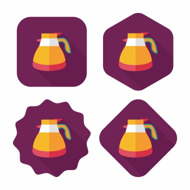 Uzun Gölge, eps10 ile kahve su ısıtıcısı düz simgesi