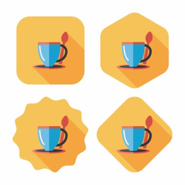 Uzun Gölge, eps10 ile kahve düz simgesi