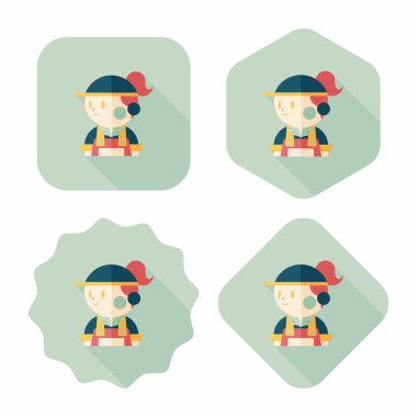 Kahve Dükkanı katip düz simgesi ile uzun gölge, eps10