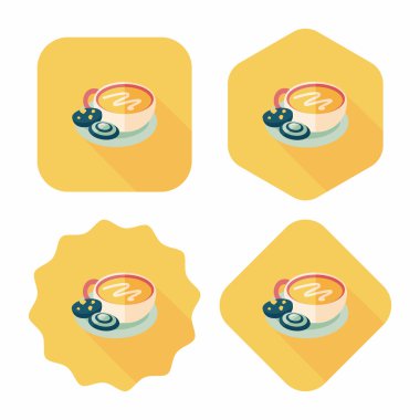 kahve çikolata düz simgesi uzun gölge, eps10 ile olan