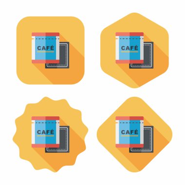 Uzun Gölge, eps10 ile kahve çanta düz simgesi