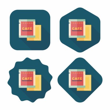 Uzun Gölge, eps10 ile kahve çanta düz simgesi