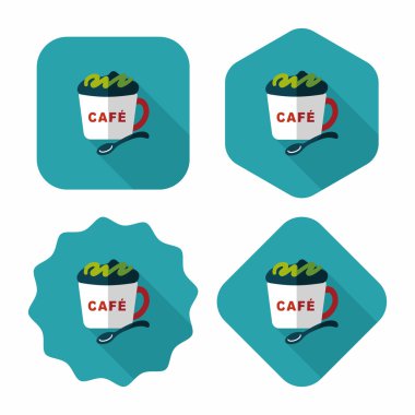 Uzun Gölge, eps10 ile kahve düz simgesi