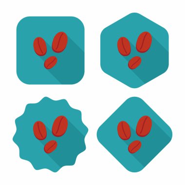 kahve çekirdeği uzun gölge, eps10 düz simgesiyle