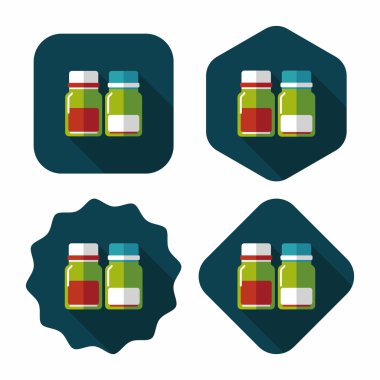 Uzun Gölge, eps10 ile cam şişeli içecekler düz simgesi