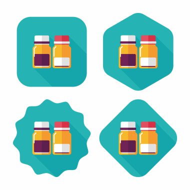 Uzun Gölge, eps10 ile cam şişeli içecekler düz simgesi