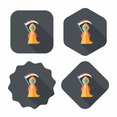 Azrail düz simgesi ile uzun gölge, eps10