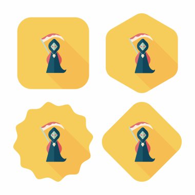 Azrail düz simgesi ile uzun gölge, eps10