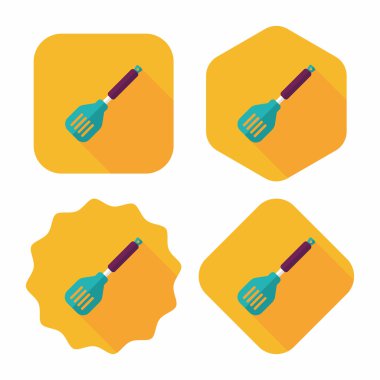 Uzun Gölge, eps10 ile mutfak eşyaları spatula düz simgesi