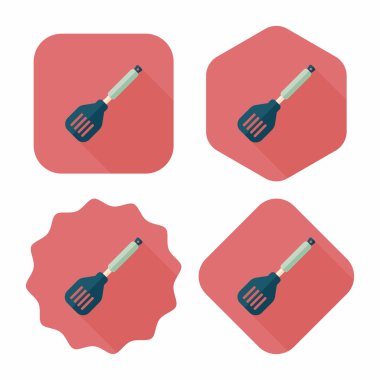 Uzun Gölge, eps10 ile mutfak eşyaları spatula düz simgesi