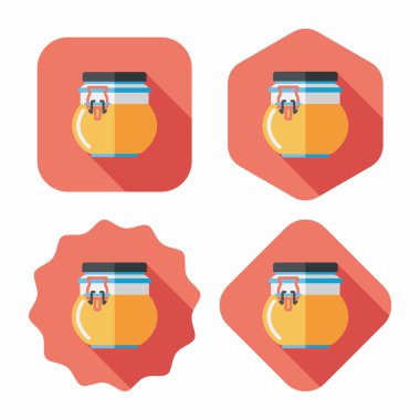 kapsayıcı düz simgesi uzun gölge, eps1 ile koruma mutfak eşyaları