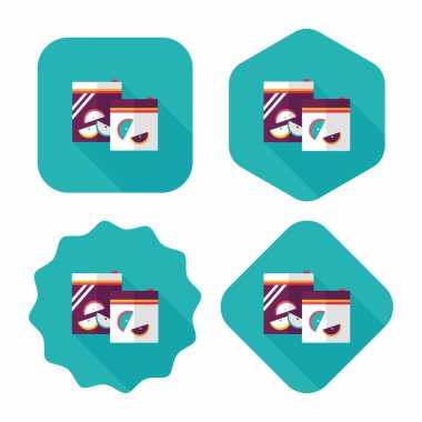 mutfak eşyaları fermuar çanta uzun gölge, eps10 simgesiyle düz