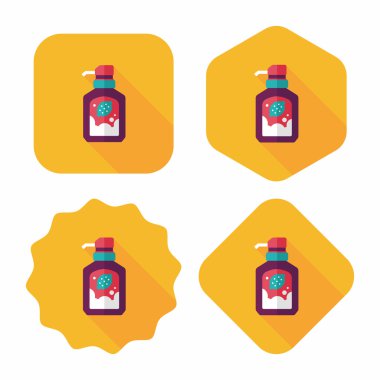 Uzun Gölge, eps10 ile mutfak eşyaları çanak sabun düz simgesi