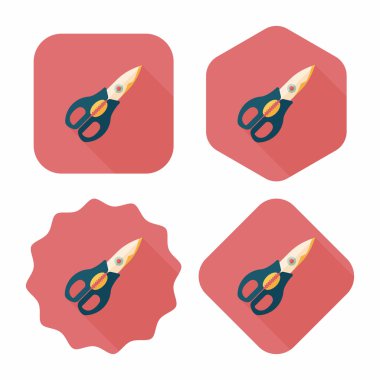 Uzun Gölge, eps10 ile mutfak eşyaları makas düz simgesi