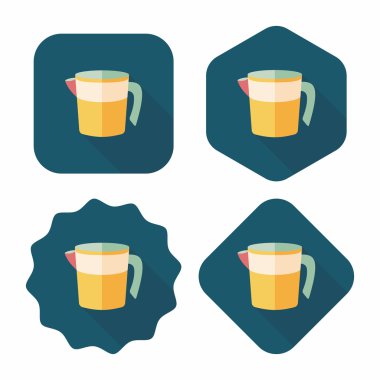 Uzun Gölge, eps10 Kupası düz simgesiyle ölçme mutfak eşyaları