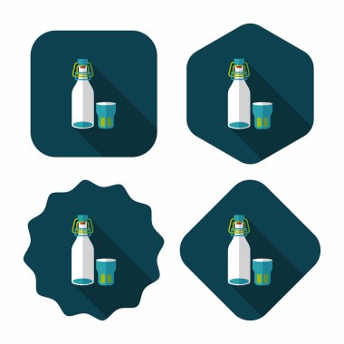 içki uzun gölge, eps10 düz simgesiyle koruyarak mutfak eşyaları