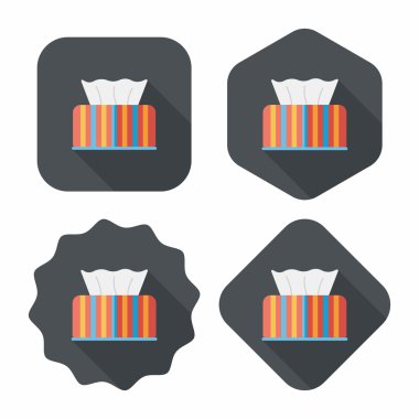 Uzun Gölge, eps10 ile mutfak eşyaları kağıt mendil düz simgesi