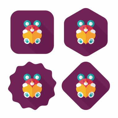 Sevgililer günü hediyesi ayı düz simgesiyle uzun gölge, eps10