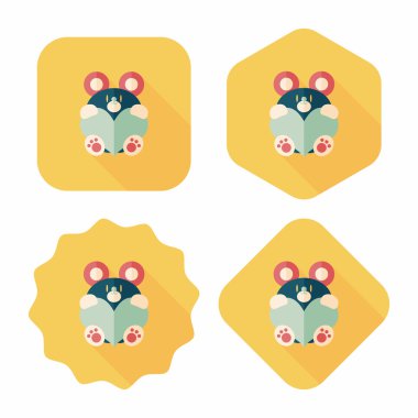 Sevgililer günü hediyesi ayı düz simgesiyle uzun gölge, eps10