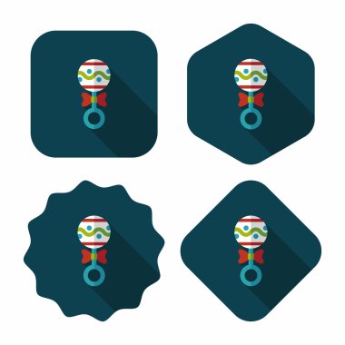 Bebek çıngırağı uzun gölge, eps 10 düz simgesiyle