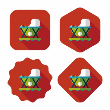 bebeğim walker düz simgesi ile uzun gölge, eps10