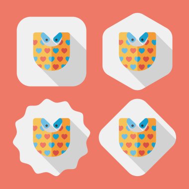 Bebek önlüğü uzun gölge, eps 10 düz simgesiyle