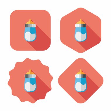 bebek şişe uzun gölge, eps 10 düz simgesiyle