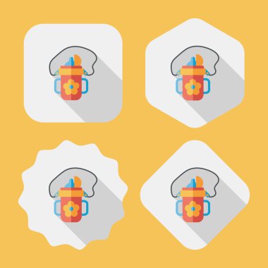 Uzun Gölge, eps 10 ile çocuk su şişesi düz simgesi