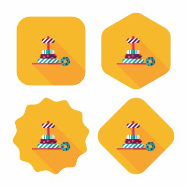 Piramit oyuncak düz simgesi ile uzun gölge, eps10