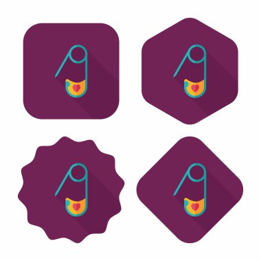 çengelli iğne ile uzun gölge, eps 10 düz simgesi