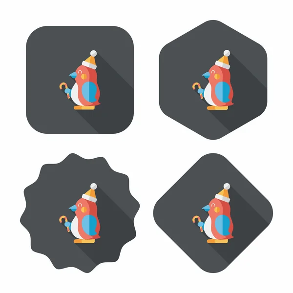 Pingwin płaskie ikona z długim cieniem, eps10 — Wektor stockowy