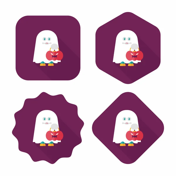 Ghost flat icon with long shadow, eps10 — стоковый вектор