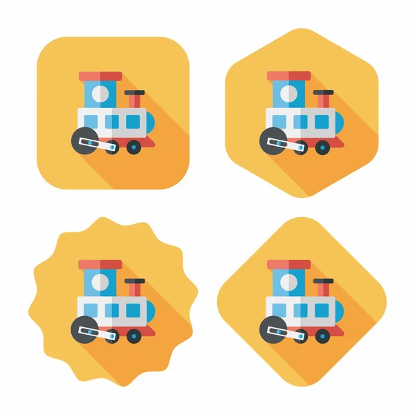 Train toy flat icon with long shadow, EPS 10 — стоковый вектор