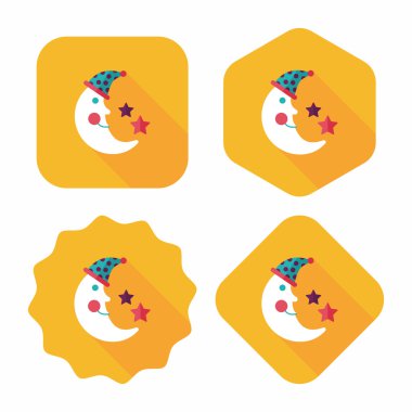 Uzun Gölge, eps10 düz simgesiyle ay ve yıldız