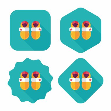 uzun gölge ile bebek patik düz simgesi