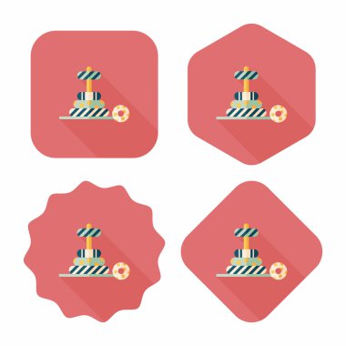 Piramit oyuncak düz simgesi ile uzun gölge, eps10