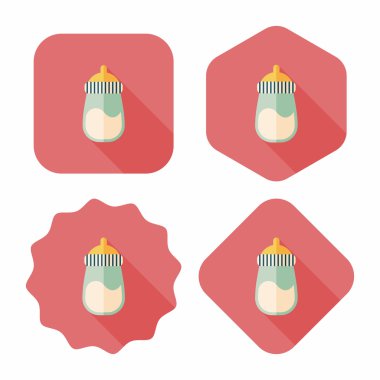 bebek şişe uzun gölge, eps 10 düz simgesiyle