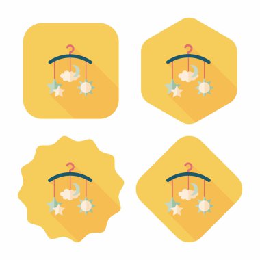 oyuncak uzun gölge, eps 10 düz simgesiyle asılı Bebek karyolası/beşik