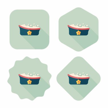 Bebek banyo düz simgesi ile uzun gölge, eps10