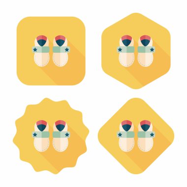 uzun gölge ile bebek patik düz simgesi